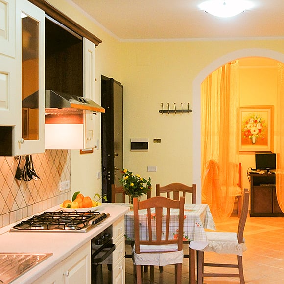 Kitchen Aurora Apartment in Ascea